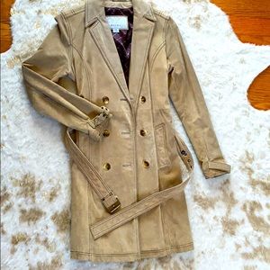 Wilsons Leather Tan Suede Belted Jacket